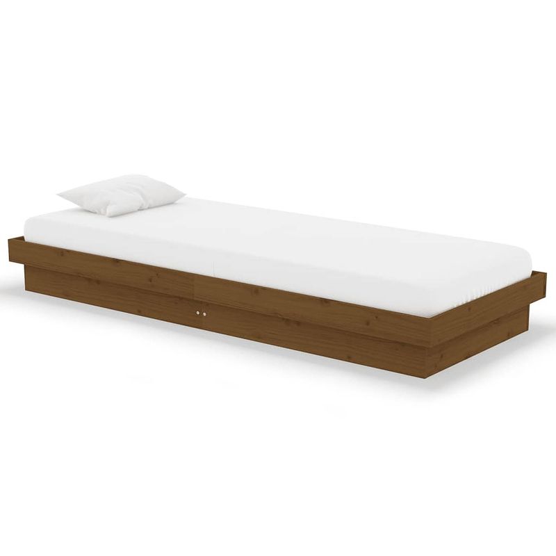 Foto van The living store bedframe - massief grenen - 194 x 78.5 x 21 cm - honingbruin