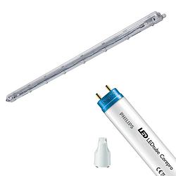 Foto van Led waterdichte tl armatuur met t8 buis - velvalux strela - 150cm - enkel - koppelbaar - waterdicht ip65 - philips -