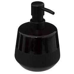 Foto van Zeeppompje/zeepdispenser van keramiek - zwart - 440 ml - zeeppompjes