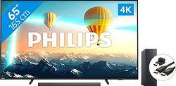 Foto van Philips 65pus8007 (2022) + soundbar + hdmi kabel