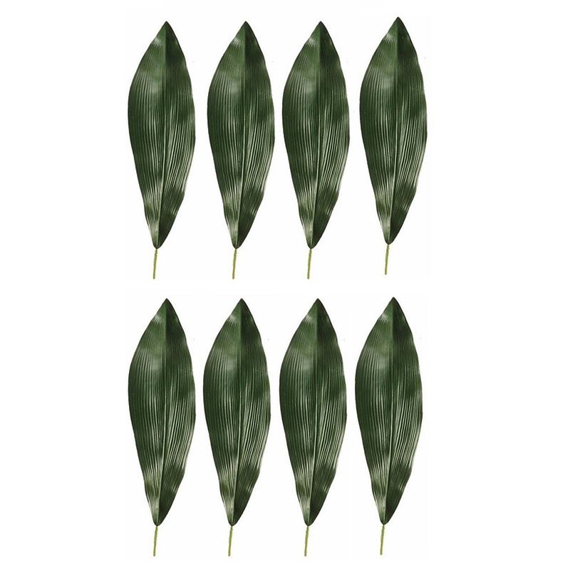 Foto van 8x kunstplant aspidistra blad 75 cm donkergroen - kunstplanten