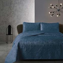 Foto van Bedsprei velvet clara - indigo - 260 x 250 - 180x250 cm dreamhouse bedding - dekbed-discounter.nl