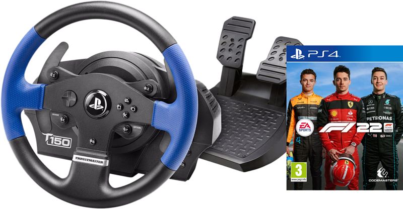 Foto van Thrustmaster t150 rs + f1 22 ps4