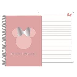 Foto van W&o notitieboek a5 minnie mouse 14,5 x 21 cm papier roze/zilver