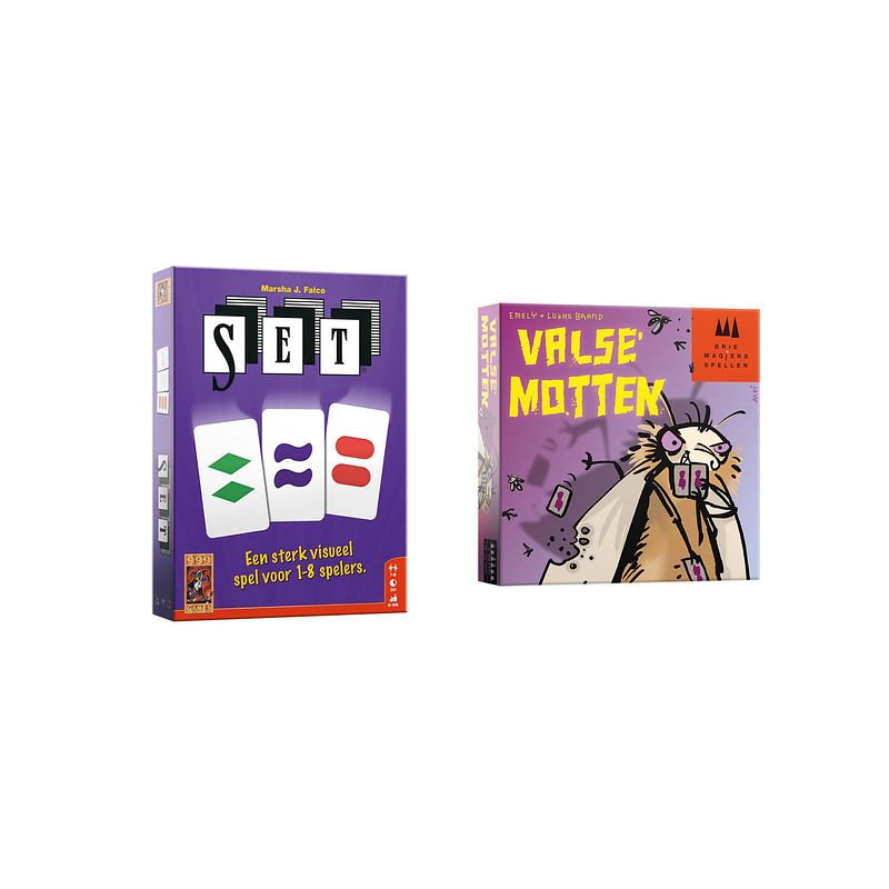 Foto van Spellenbundel - kaartspel - 2 stuks - set! & valse motten