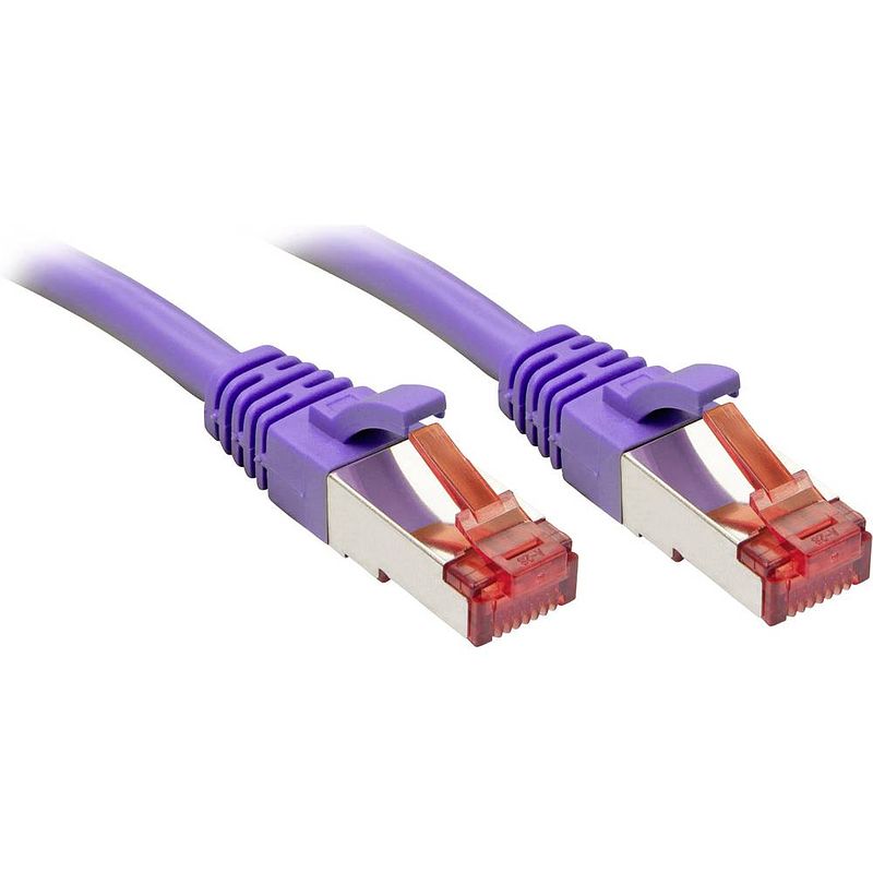 Foto van Lindy 47820 rj45 netwerkkabel, patchkabel cat 6 s/ftp 30.00 cm violet snagless 1 stuk(s)