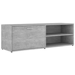 Foto van The living store tv-kast - betongrijs - 120 x 34 x 37 cm - met deur en 2 vakken