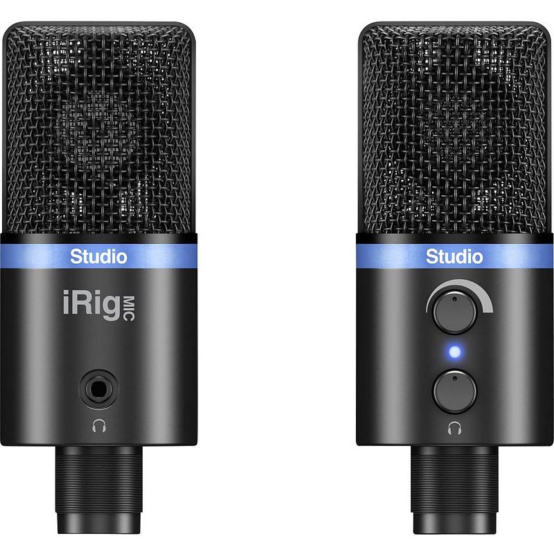 Foto van Ik multimedia irig mic studio black usb-studiomicrofoon kabelgebonden incl. klem, voet, metalen behuizing