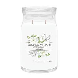 Foto van Yankee candle geurkaars large - met 2 lonten - white gardenia - 16 cm / ø 9 cm