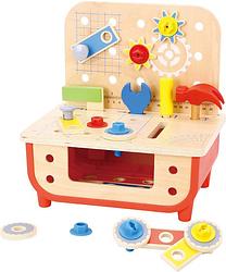 Foto van Tooky toy work bench houten speelgoed 31 delig