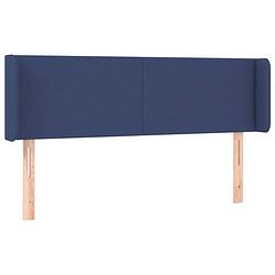 Foto van The living store hoofdbord blauw - 147 x 16 x 78/88 cm - stof - hout - verstelbare hoogte