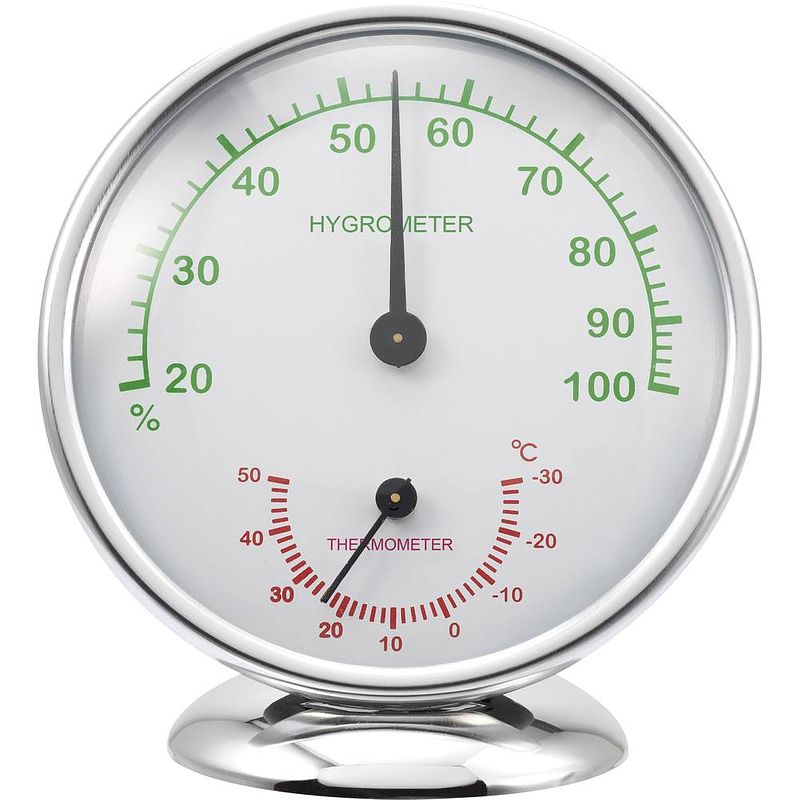 Foto van Renkforce 6510 alu thermo- en hygrometer aluminium