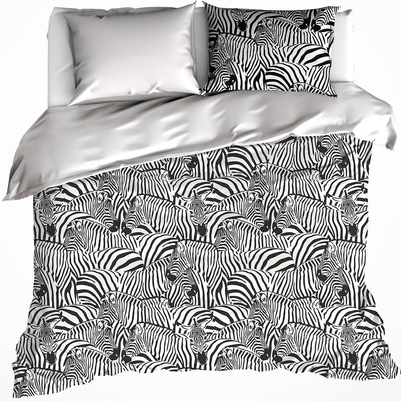 Foto van De witte lietaer dekbedovertrek zebra cream - tweepersoons - 200 x 200/220 cm - katoen flanel