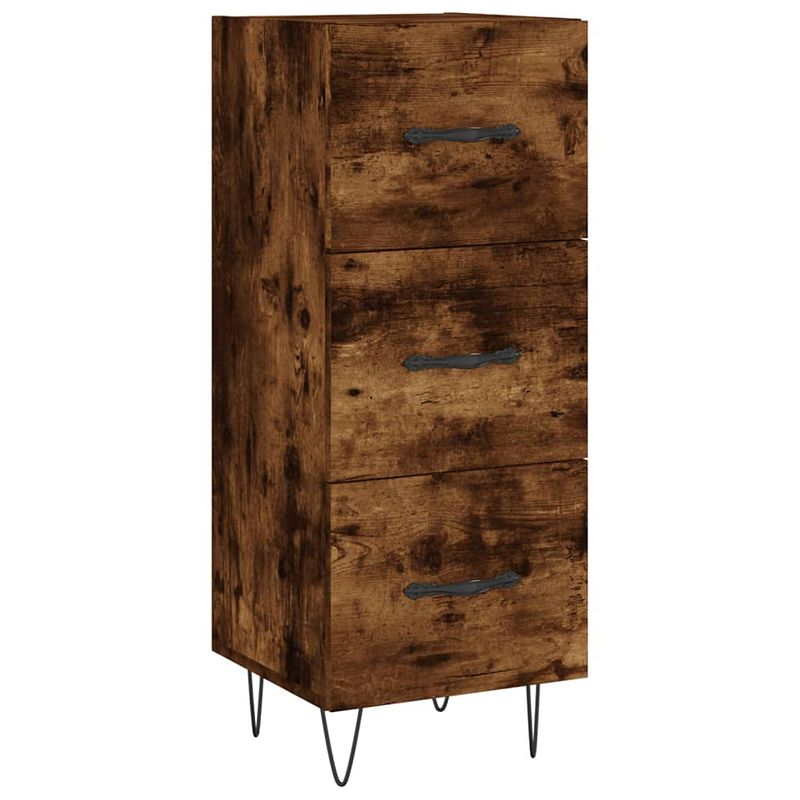 Foto van Vidaxl dressoir 34,5x34x90 cm bewerkt hout gerookt eiken