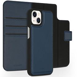 Foto van Accezz premium leather 2 in 1 wallet book case voor apple iphone 13 telefoonhoesje blauw