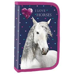 Foto van Animal pictures leeg etui i love horses - 20 x 13 x 4 cm - polyester