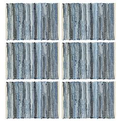 Foto van Vidaxl placemats 6 st chindi 30x45 cm katoen denimblauw