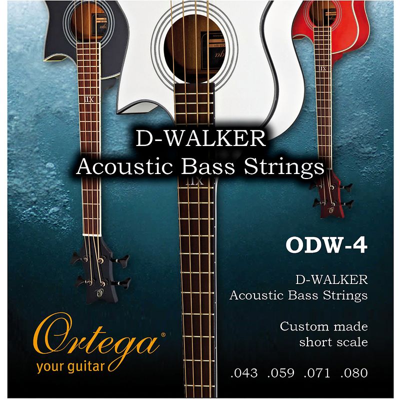 Foto van Ortega odw-4 snarenset akoestische short scale basgitaar