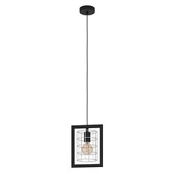 Foto van Eglo jubily hanglamp - 22 cm - e27 - staal - industrieel - zwart