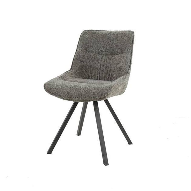 Foto van Set van 2 eetkamerstoelen marina plooi bouclé taupe