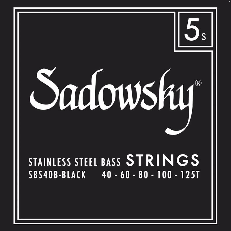 Foto van Sadowsky black label sbs 40b-1 stainless steel taperwound 40-125 snarenset voor 5-snarige elektrische bas