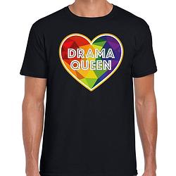 Foto van Bellatio decorations gay pride t-shirt - heren - zwart - drama queen - lhbti xl - feestshirts
