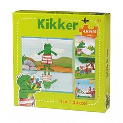 Foto van De wereld van kikker 4 in 1 puzzel (groen) (4+6+9+16 stukjes) - puzzel;puzzel (8716473240110)