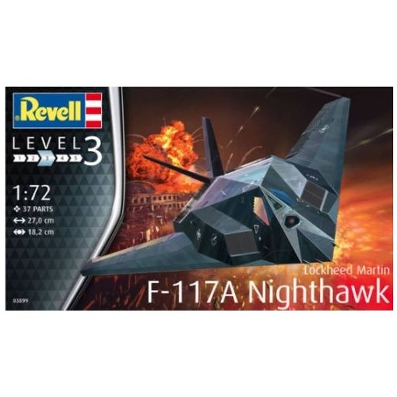 Foto van Revell modelbouwdoos f-117a nighthawk 27 cm schaal 1:72