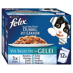Foto van Felix® elke dag feest vis selectie in gelei kattenvoer 12x85g bij jumbo