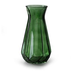 Foto van Bloemenvaas - groen/transparant glas - h15 x d10 cm - vazen
