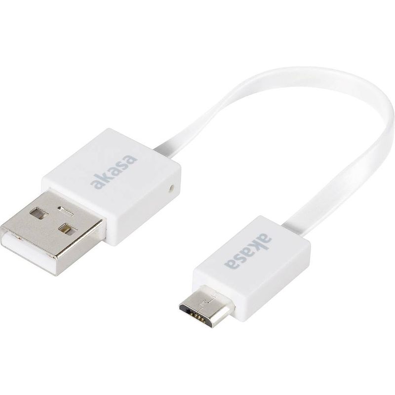 Foto van Akasa usb-kabel usb 2.0 usb-a stekker, usb-micro-b stekker 15.00 cm wit zeer flexibel, vergulde steekcontacten, ul gecertificeerd ak-cbub16-15wh