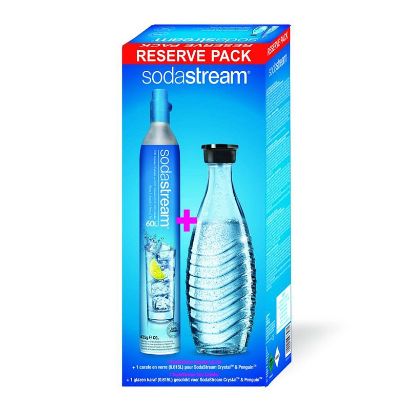 Foto van Sodastream reservepack cilinder + glazen karaf