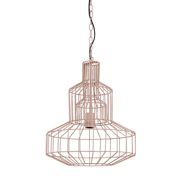 Foto van Light & living - hanglamp fynn - 40x40x47 - roze