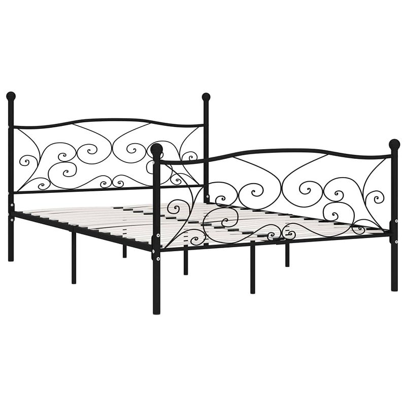 Foto van The living store metalen bedframe - elegant en klassiek - 211 x 129 x 105 cm - zwart