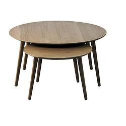 Foto van Giga living - salontafel adda rond smoked eiken set van 2