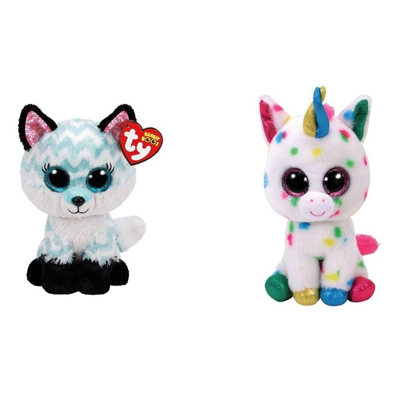 Foto van Ty - knuffel - beanie boo'ss - atlas fox & harmonie unicorn