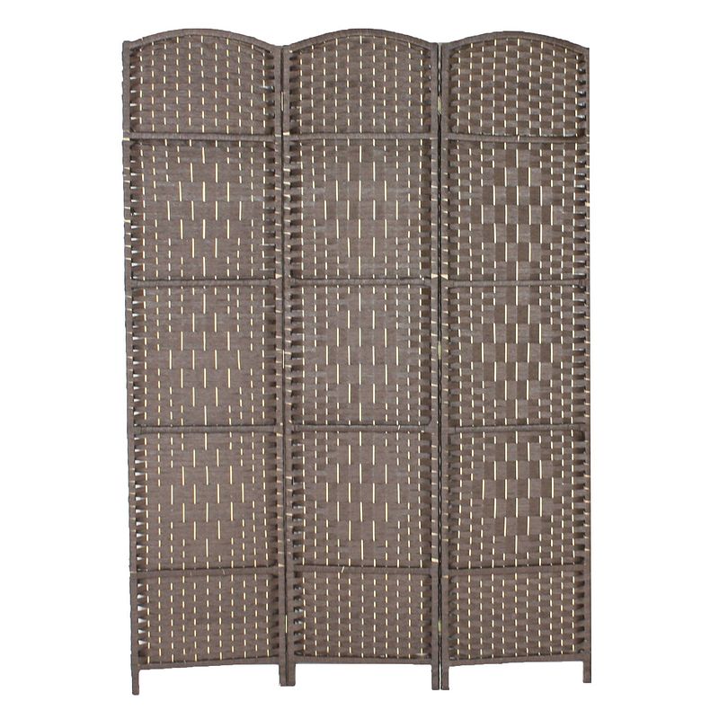 Foto van Lowander kamerscherm 170x120 cm - roomdivider scheidingswand - 3 panelen - bruin