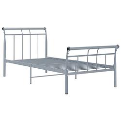 Foto van The living store metalen bedframe - grijs - 208 x 96 x 90 cm - stevige constructie