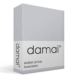 Foto van Damai dubbel jersey hoeslaken - 100% dubbel gebreide jersey katoen - lits-jumeaux (180/200x200/210/220 cm) - light grey