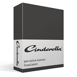 Foto van Cinderella basic percaline katoen hoeslaken - 100% percaline katoen - 2-persoons (140x200 cm) - anthracite