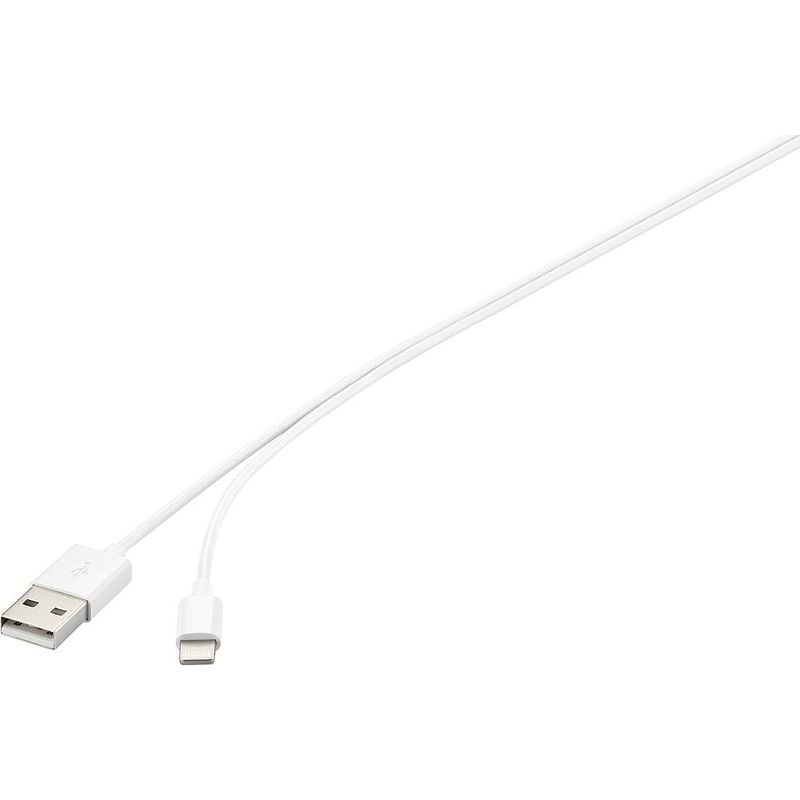 Foto van Basetech apple ipad/iphone/ipod aansluitkabel [1x usb-a 2.0 stekker - 1x apple dock-stekker lightning] 1.00 m wit