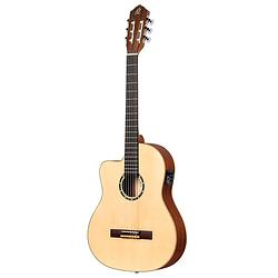 Foto van Ortega rce125sn-l family series full-size guitar natural linkshandige e/a klassieke gitaar met gigbag