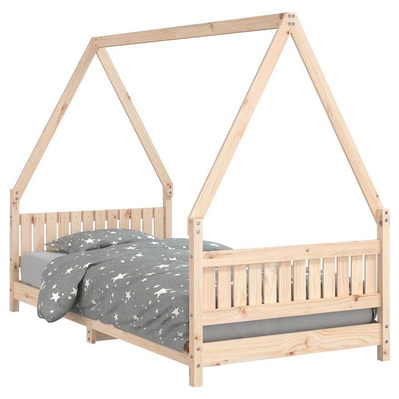 Foto van Vidaxl kinderbedframe 90x190 cm massief grenenhout