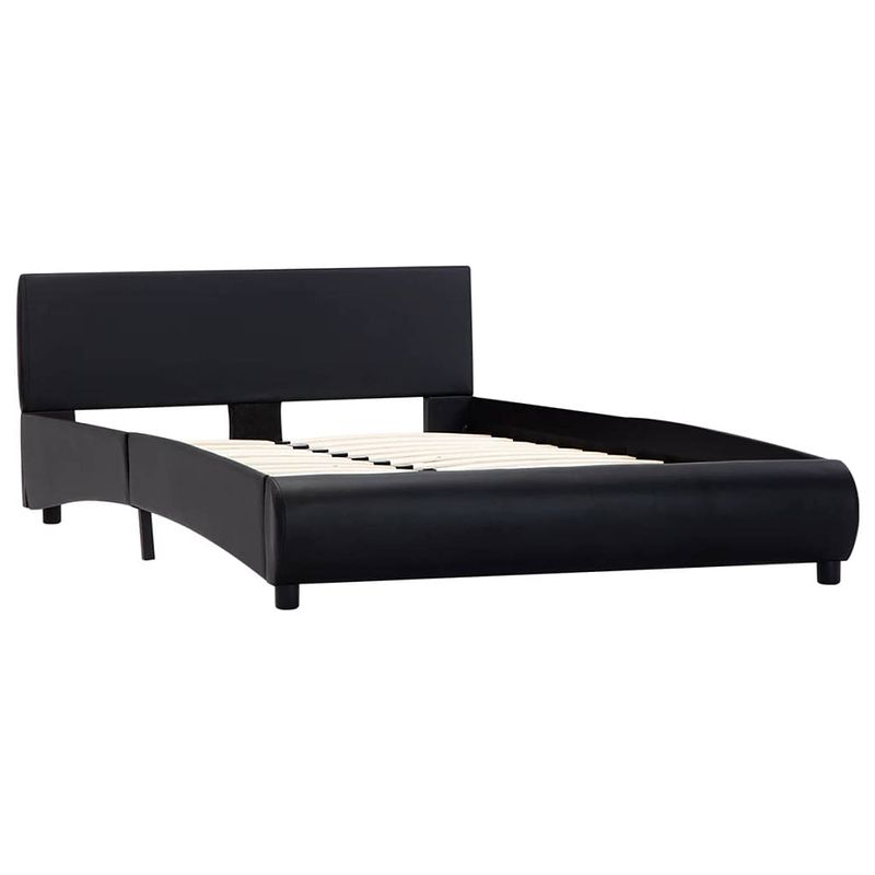 Foto van The living store kunstleren bedframe - modern - bedden - afmeting- 120 x 200 cm - kleur- zwart