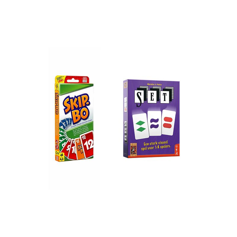 Foto van Spellenbundel - kaartspel - 2 stuks - skip-bo & set!