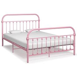 Foto van Vidaxl bedframe metaal roze 120x200 cm