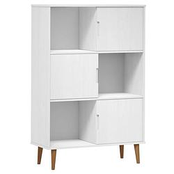 Foto van The living store molde boekenkast - 90x35x133.5 cm - massief grenenhout - uv-vernis