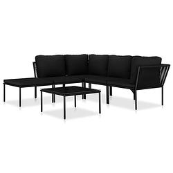 Foto van Infiori 6-delige loungeset met kussens pvc zwart