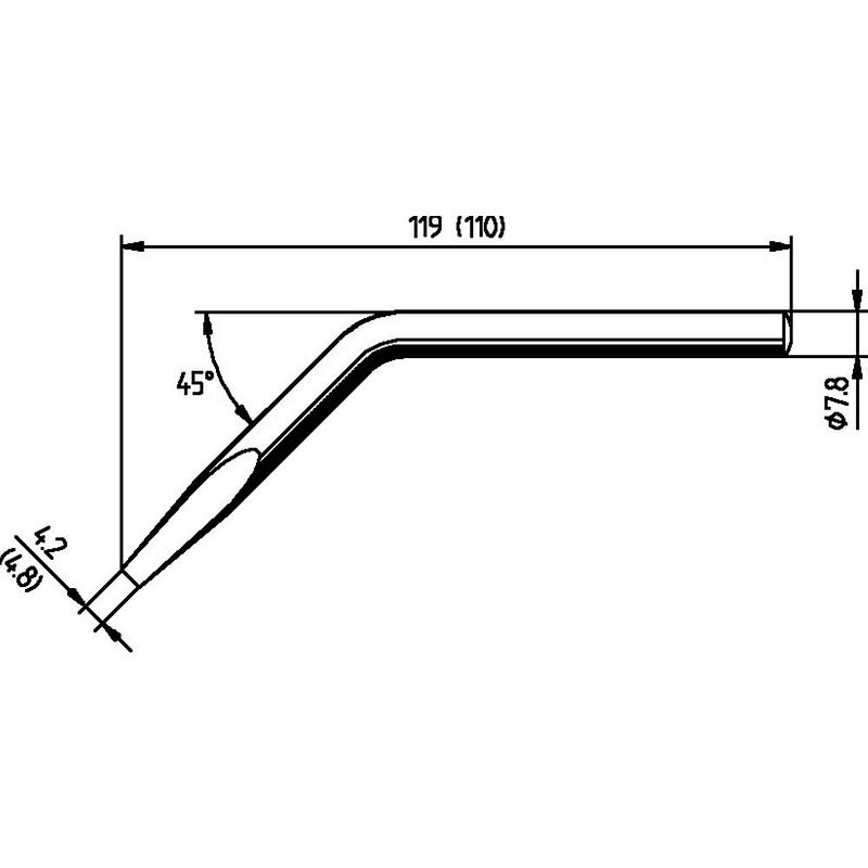 Foto van Ersa 082jd soldeerpunt beitelvorm, haaks, ersadur grootte soldeerpunt 4.8 mm inhoud: 1 stuk(s)