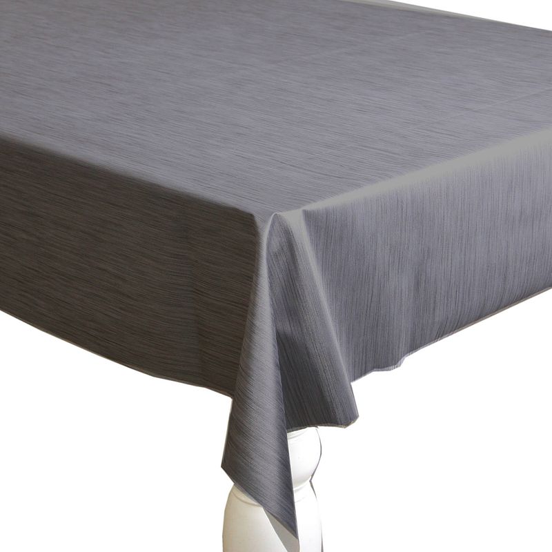 Foto van Luxe tafelzeil/tafelkleed titanium grijs metallic look 140 x 250 cm - tafelzeilen